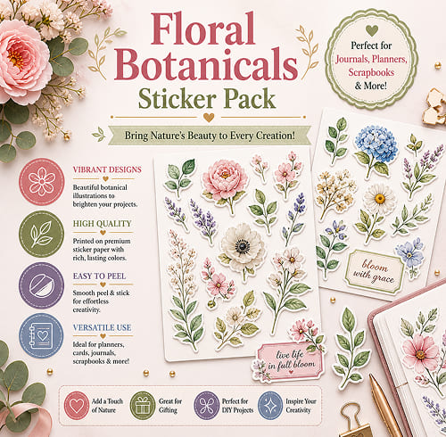 Floral Botanicals Sticker Pack